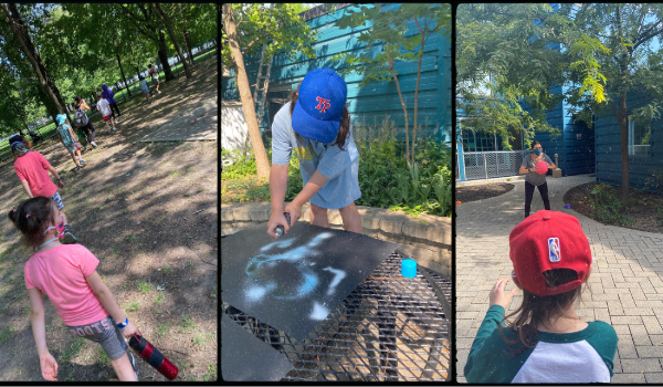 Children at West Neighbourhood House's summer camp playing outdoors