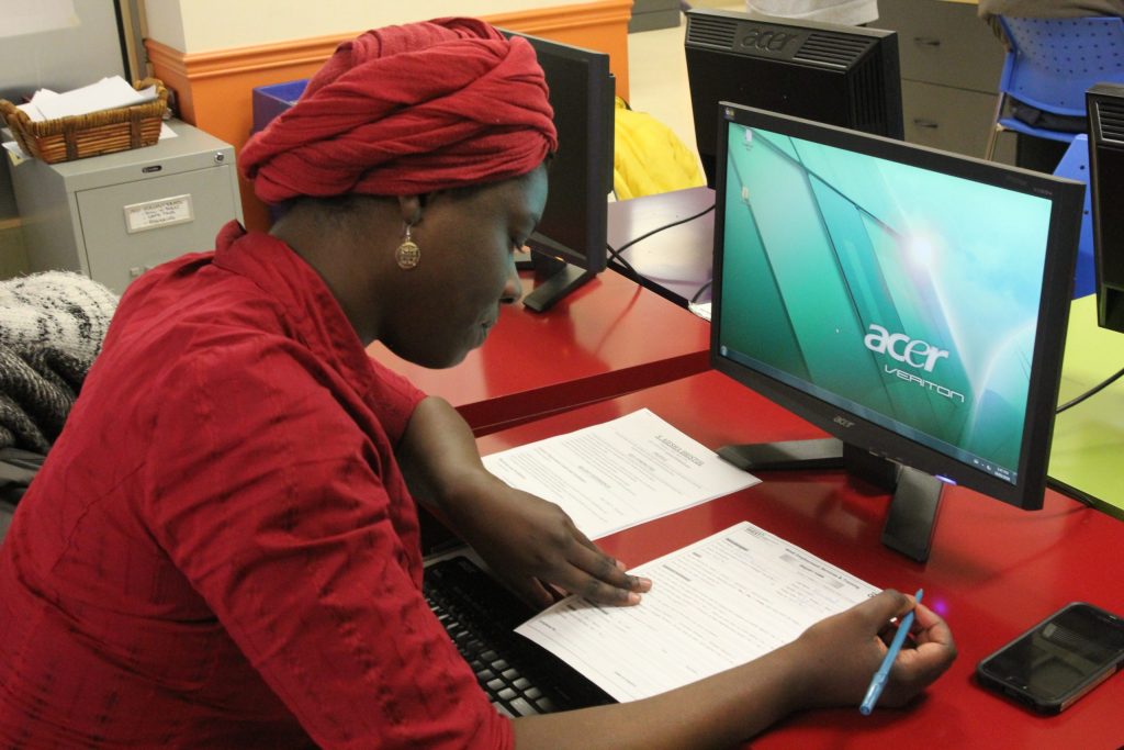 A participants attends a program at WEST